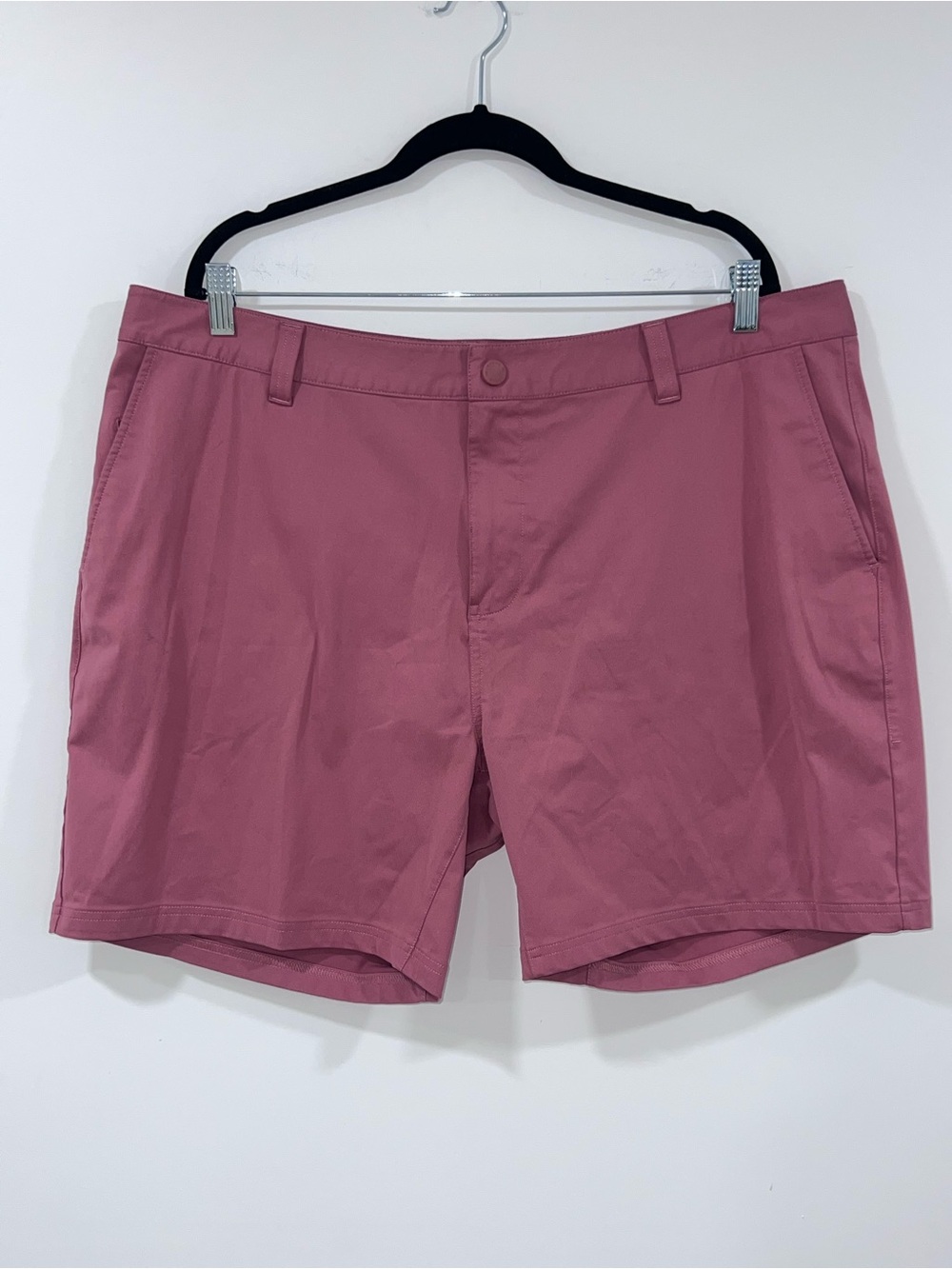 RHONE Men's Stretch Flat-Front Shorts Dusty Rose